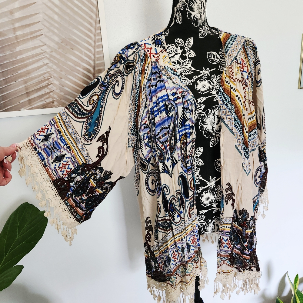 Umgee Multicolor Bohemian Cardigan - Picture 2 of 6
